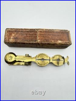 Antique Harrisons Improved Sovereign Balance With Original Branded Box Rare