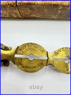 Antique Harrisons Improved Sovereign Balance With Original Branded Box Rare