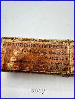 Antique Harrisons Improved Sovereign Balance With Original Branded Box Rare