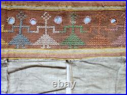 Antique Indian Toran Embroidered Banner Silk Cotton Rare Unique Early 20rh C