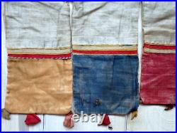 Antique Indian Toran Embroidered Banner Silk Cotton Rare Unique Early 20rh C