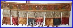 Antique Indian Toran Embroidered Banner Silk Cotton Rare Unique Early 20rh C