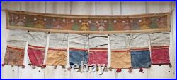 Antique Indian Toran Embroidered Banner Silk Cotton Rare Unique Early 20rh C