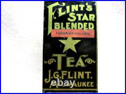 Antique J G Flint Tea Tin Early And Rare