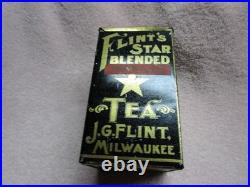 Antique J G Flint Tea Tin Early And Rare