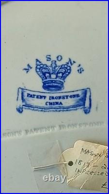 Antique Mason's Blue Pheasants Ironstone Plate 9¾ c1815-25 RARE Early Mark
