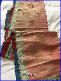 Antique Metallic Embroidery / RARE /Early Qing Dynasty 1700 Robe SILK fragment