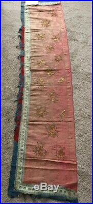 Antique Metallic Embroidery / RARE /Early Qing Dynasty 1700 Robe SILK fragment