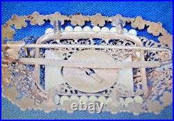 Antique NEIGER Bohemia Brooch, SUPER RARE GALALITH, Early 1900's 5 cm x 3.7cm