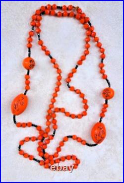 Antique NEIGER Bohemia Necklace CHINOISE, SUPER RARE EARLY CREATION 1900'S, 92cm