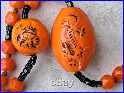 Antique NEIGER Bohemia Necklace CHINOISE, SUPER RARE EARLY CREATION 1900'S, 92cm