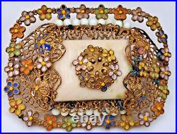 Antique NEIGER Brooch, SUPER RARE GALALITH, Czech Early 1900's 5 cm x 3.7cm