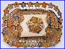 Antique NEIGER Brooch, SUPER RARE GALALITH, Czech Early 1900's 5 cm x 3.7cm