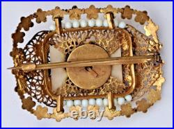 Antique NEIGER Brooch, SUPER RARE GALALITH, Czech Early 1900's 5 cm x 3.7cm
