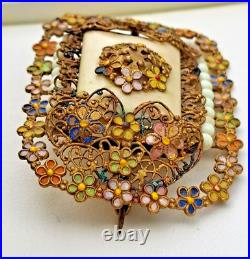 Antique NEIGER Brooch, SUPER RARE GALALITH, Czech Early 1900's 5 cm x 3.7cm