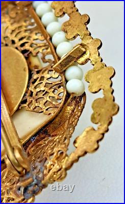 Antique NEIGER Brooch, SUPER RARE GALALITH, Czech Early 1900's 5 cm x 3.7cm