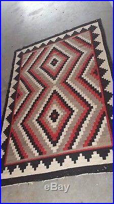 Antique Native American Rug 48x73 Rare Find. Early Navajo Textile. Authentic