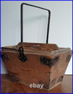 Antique New improved House Maids Box / bucket / tidy rare servants aid + tray