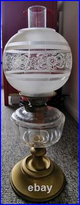 Antique Oil Lamp with Rare Double Burner Late 19th / Early 20th Century
