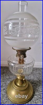 Antique Oil Lamp with Rare Double Burner Late 19th / Early 20th Century