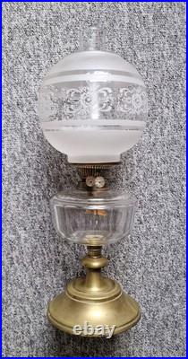 Antique Oil Lamp with Rare Double Burner Late 19th / Early 20th Century