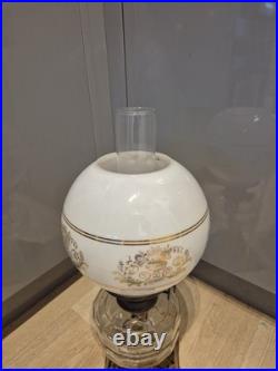Antique Oil Lamp with Rare Duplex Double Burner Late 19th / Early 20th Century