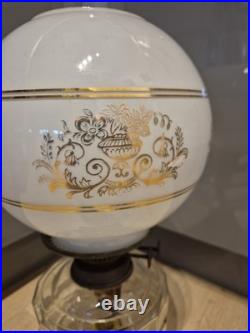 Antique Oil Lamp with Rare Duplex Double Burner Late 19th / Early 20th Century