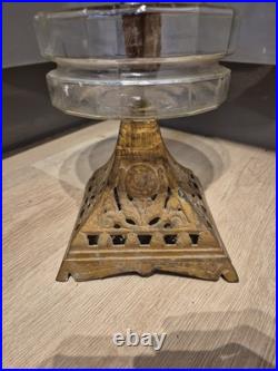 Antique Oil Lamp with Rare Duplex Double Burner Late 19th / Early 20th Century