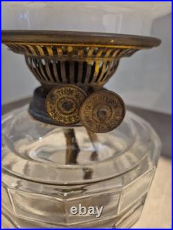 Antique Oil Lamp with Rare Duplex Double Burner Late 19th / Early 20th Century