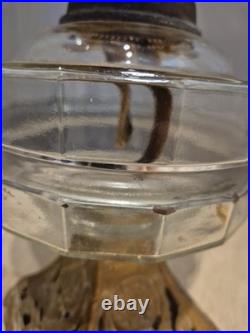 Antique Oil Lamp with Rare Duplex Double Burner Late 19th / Early 20th Century