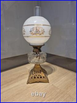 Antique Oil Lamp with Rare Duplex Double Burner Late 19th / Early 20th Century
