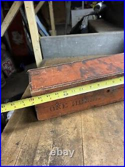 Antique Old Early Rare Primitive One Horse A272 Red Painted Wood Farm Tool Box