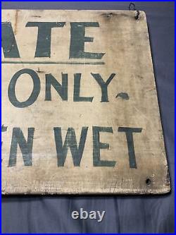 Antique Original RARE Green Early Sports Tennis Court Painted Wood Sign Stay Off