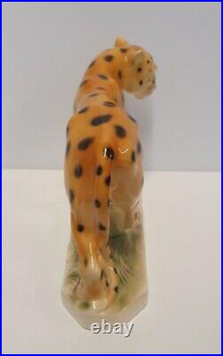 Antique Original Voight Sitzendorf Porcelain Leopard Figurine Rare