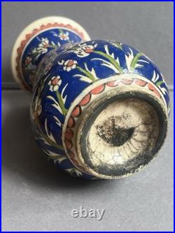 Antique Ottoman Iznik ware vase late 19th C Early 20th Century Rare
