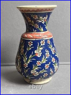 Antique Ottoman Iznik ware vase late 19th C Early 20th Century Rare