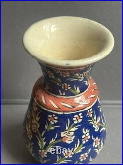 Antique Ottoman Iznik ware vase late 19th C Early 20th Century Rare
