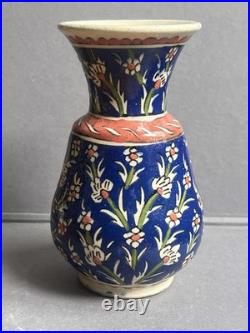 Antique Ottoman Iznik ware vase late 19th C Early 20th Century Rare