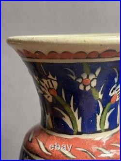 Antique Ottoman Iznik ware vase late 19th C Early 20th Century Rare