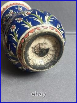 Antique Ottoman Iznik ware vase late 19th C Early 20th Century Rare