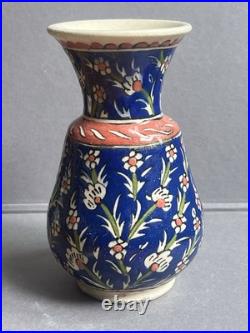 Antique Ottoman Iznik ware vase late 19th C Early 20th Century Rare