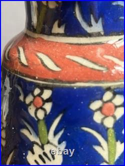Antique Ottoman Iznik ware vase late 19th C Early 20th Century Rare