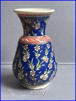 Antique Ottoman Iznik ware vase late 19th C Early 20th Century Rare