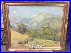 Antique Painting California Impressionist Rare Early Portrayal Of Sunland Ca