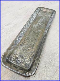 Antique Persian Hand Engraved Brass Art Tray of Khaju Bridge (Rare)