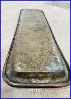 Antique Persian Hand Engraved Brass Art Tray of Khaju Bridge (Rare)