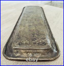 Antique Persian Hand Engraved Brass Art Tray of Khaju Bridge (Rare)