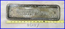 Antique Persian Hand Engraved Brass Art Tray of Khaju Bridge (Rare)