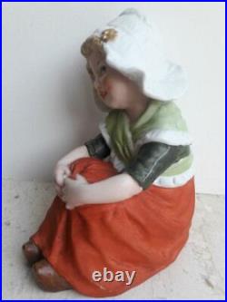 Antique Porcelain Figurine Gebruder Girl Heubach brothers Germany Thuringia Rare