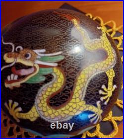 Antique Qing Dynasty Cloisonne Lacquered Metal Box Early 20th Centuary Rare